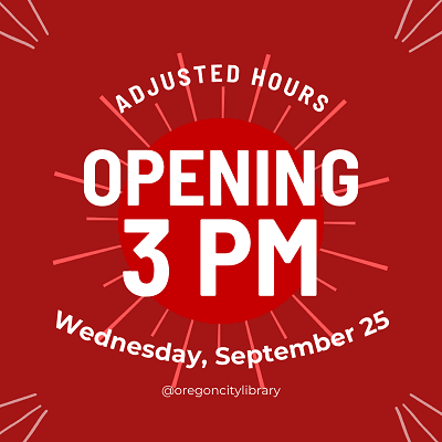 September 25 open at 3 PM