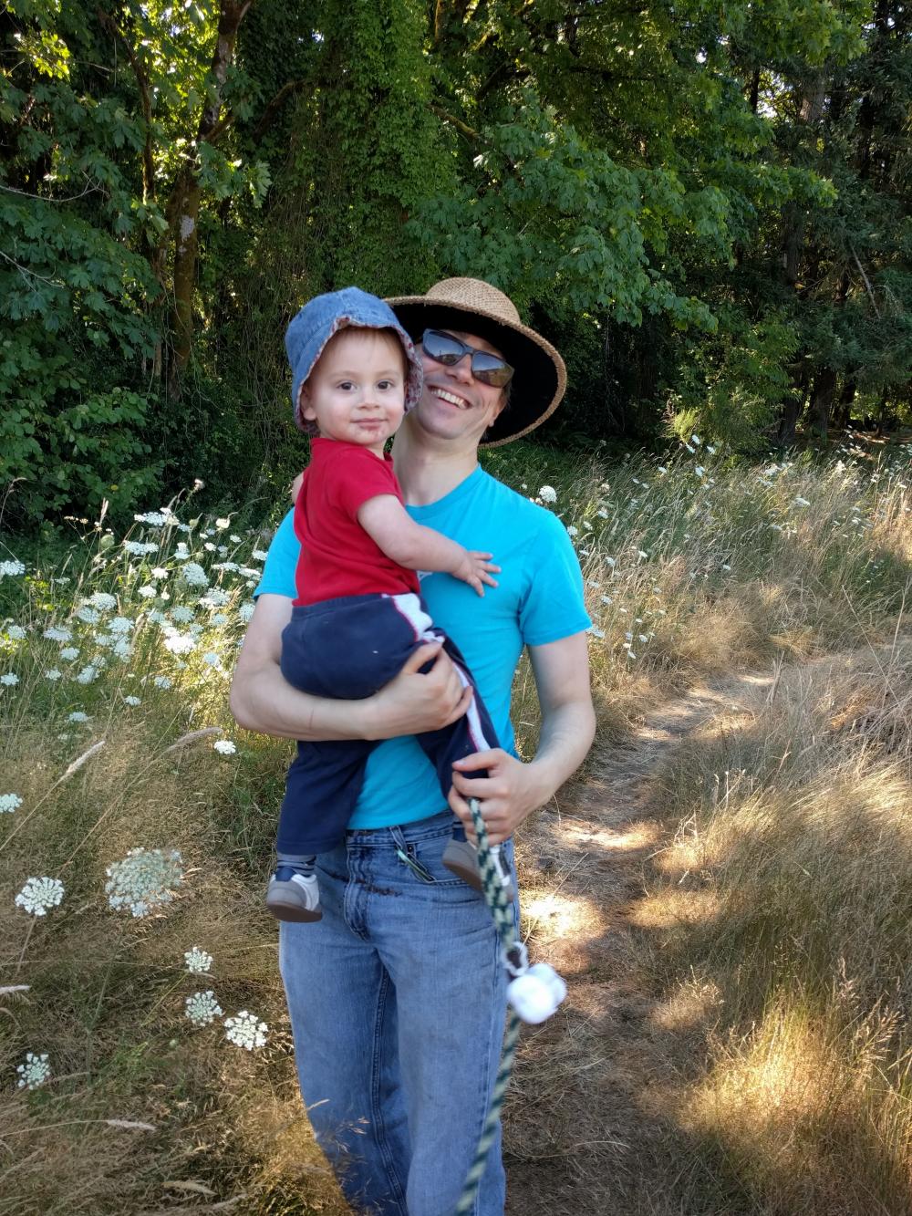 Father and Baby Enjoying Greenway for a Day