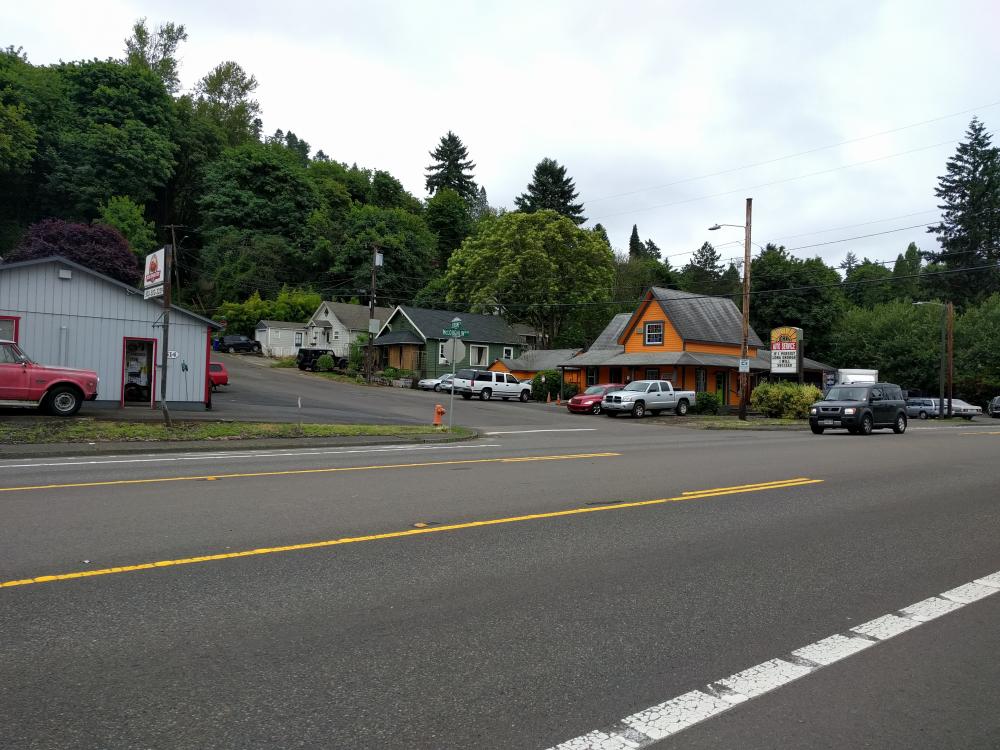 Homes and Business Next to Highway 99E and Jerome Street Intersection
