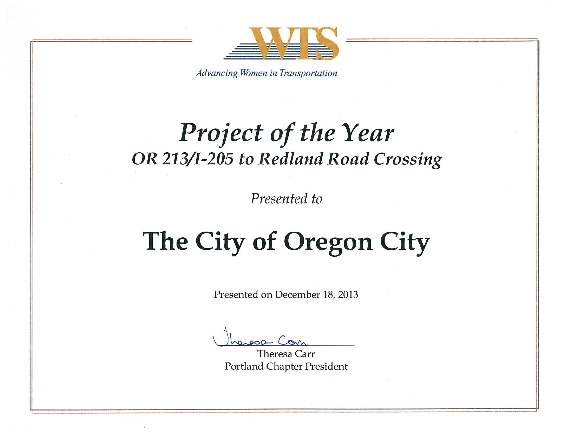 Advancing Women in Transportation (WTS) Certificate