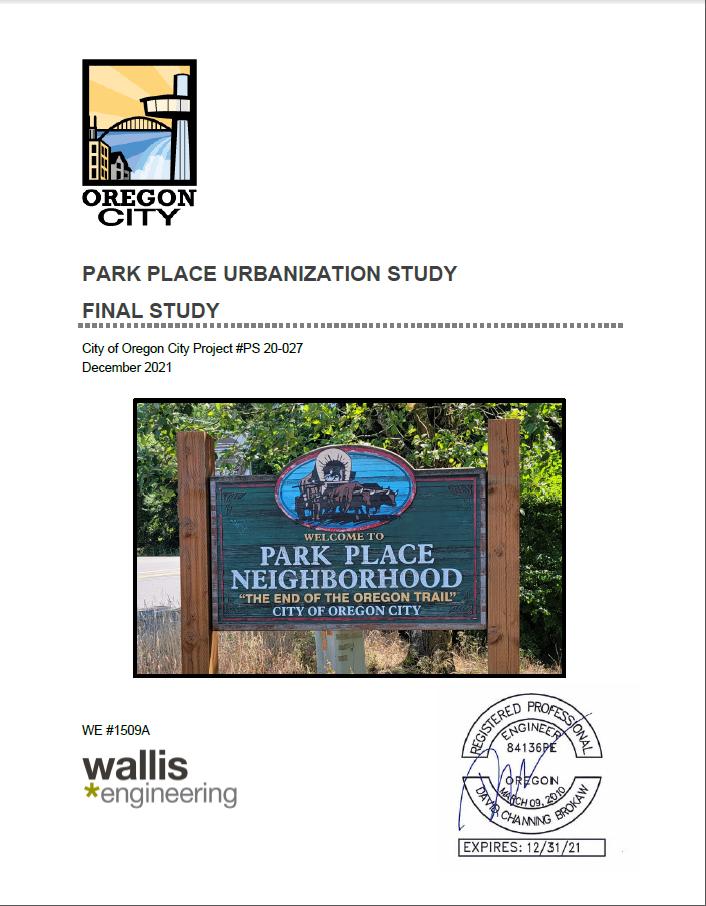 Park Place Urbanization Plan Cover