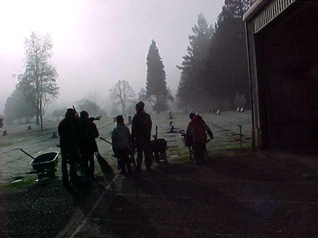 Multiple People Outside with Tools