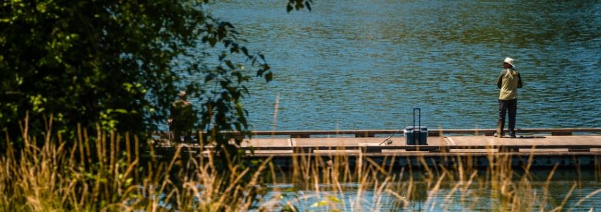 Man FIshing on Dock