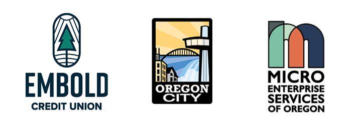 Logo for Embold Credit Union, City Of Oregon City and Micro Enterprise Services Association