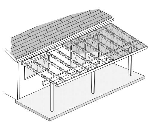 Drawing of a patio cover
