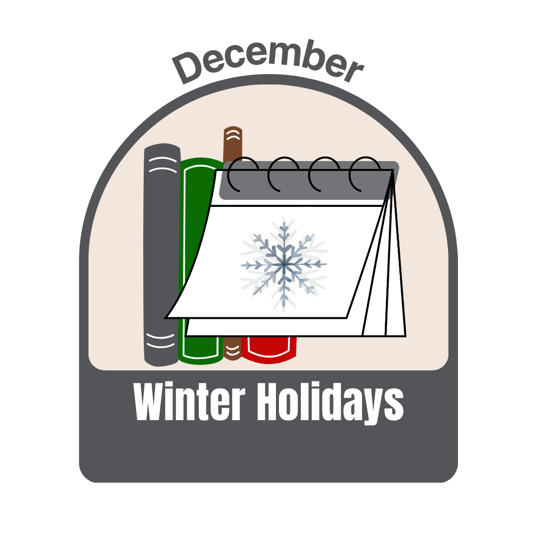 winter holidays calendar with a snowflake