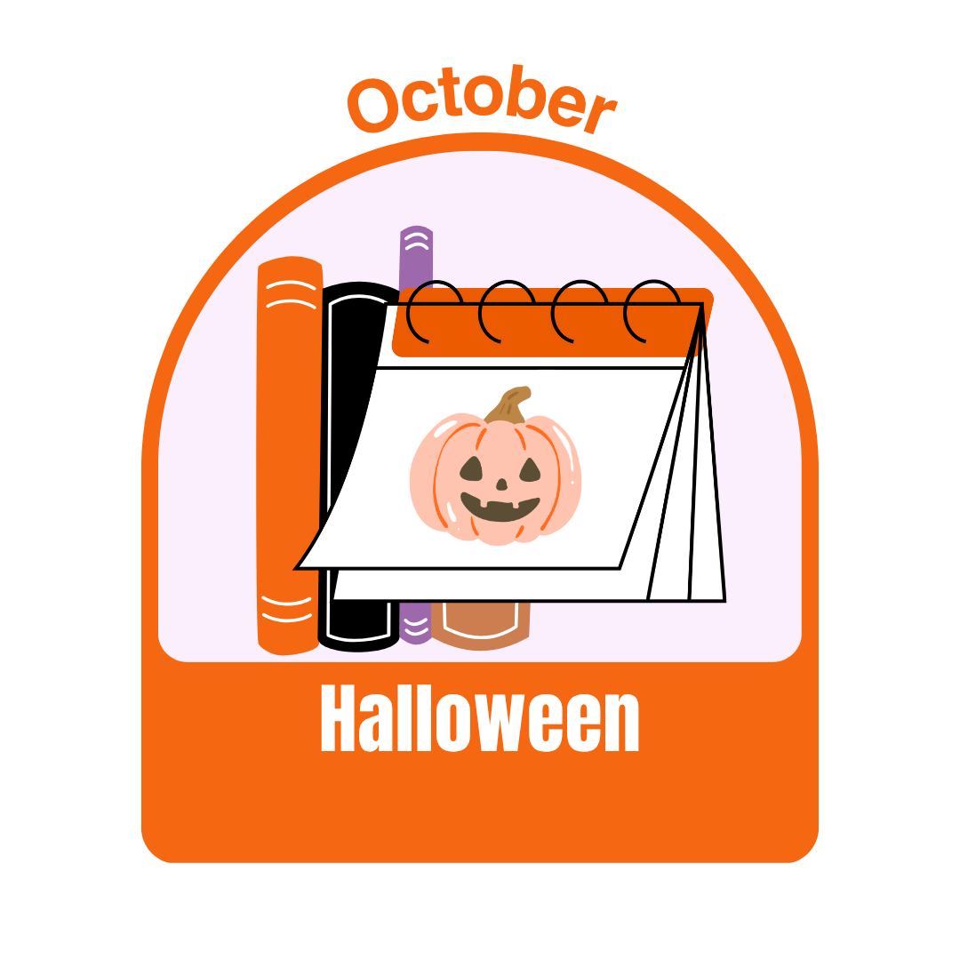 halloween calendar with a carved pumpkin