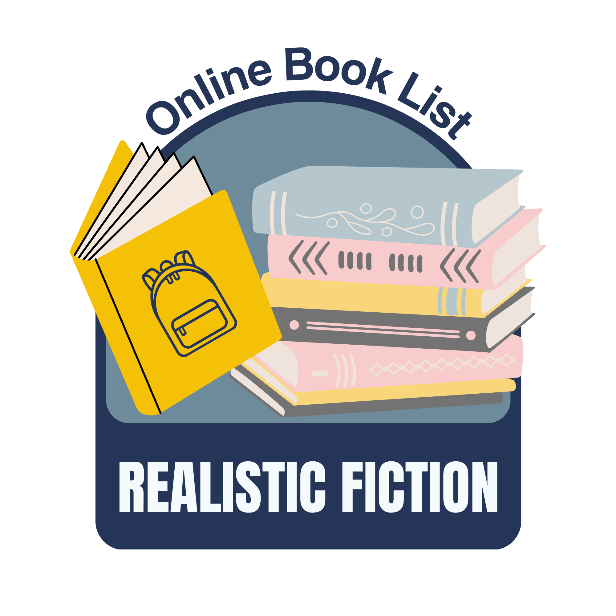 stack of books and a backpack