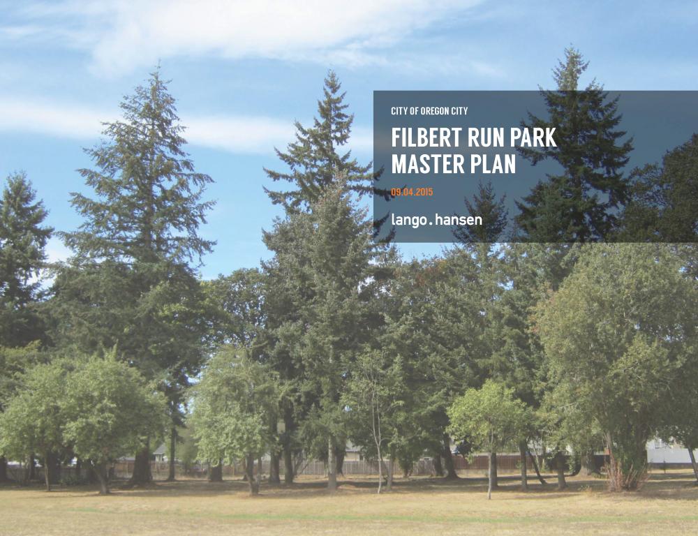 Filbert Run Master Plan Cover Sheet