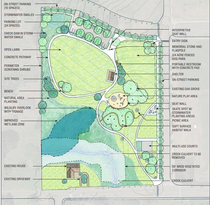 Glen Oak/Tyrone S. Woods Memorial Park Features Diagram