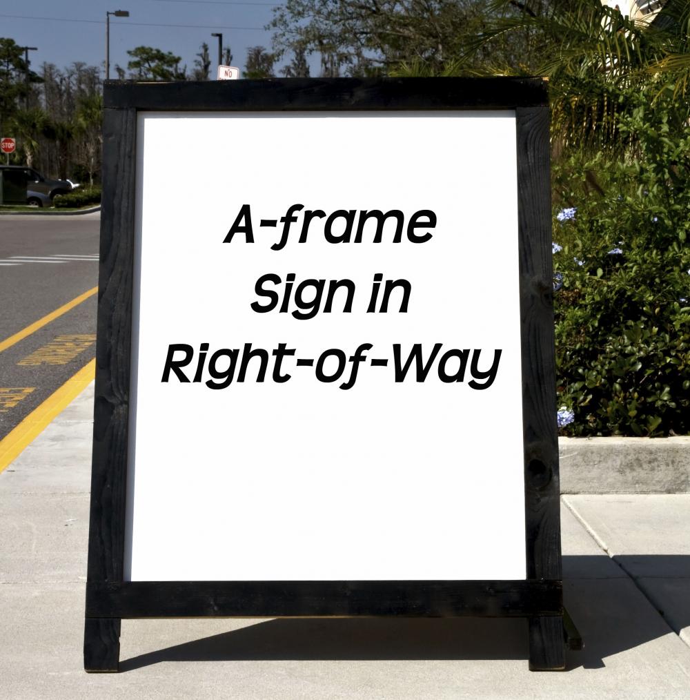 A-frame Sign in Right-of-Way