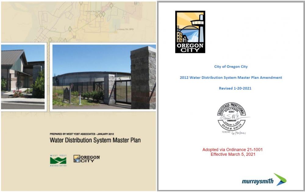 Water Distribution System Master Plan 2012 Cover
