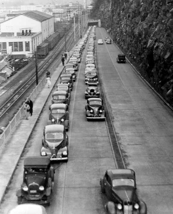Highway 99E Heavy Traffic in 1943