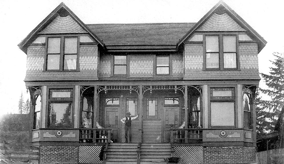 Historic Photo of a Man and Home in Oregon City