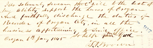 1845-01-06 City Recorder Oath (smaller)